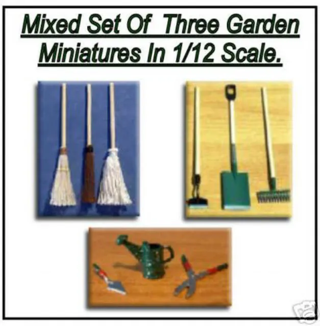 1/12 Dolls House Miniature mix Garden Tools Miniatures Set Shed Garden Shop LGW