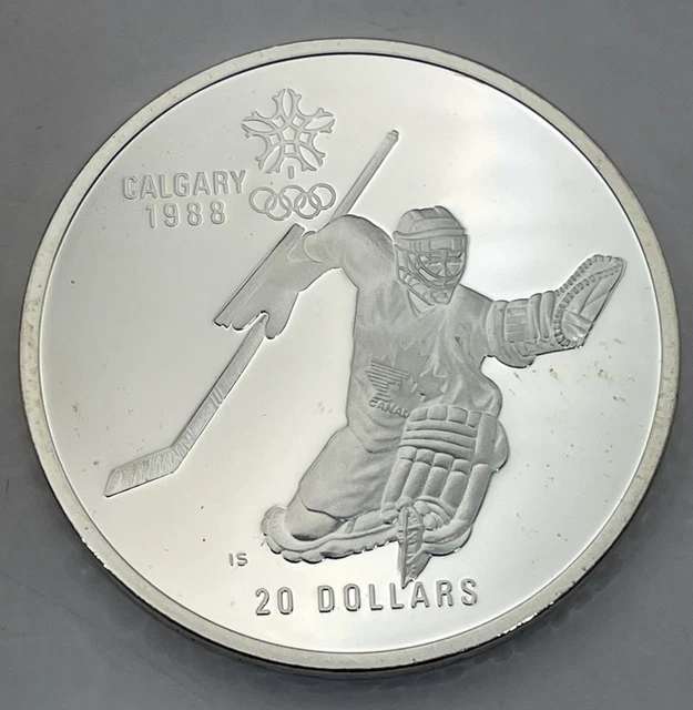 1988 CALGARY OLYMPICS Winter Games Silver Coin 20 Dollars