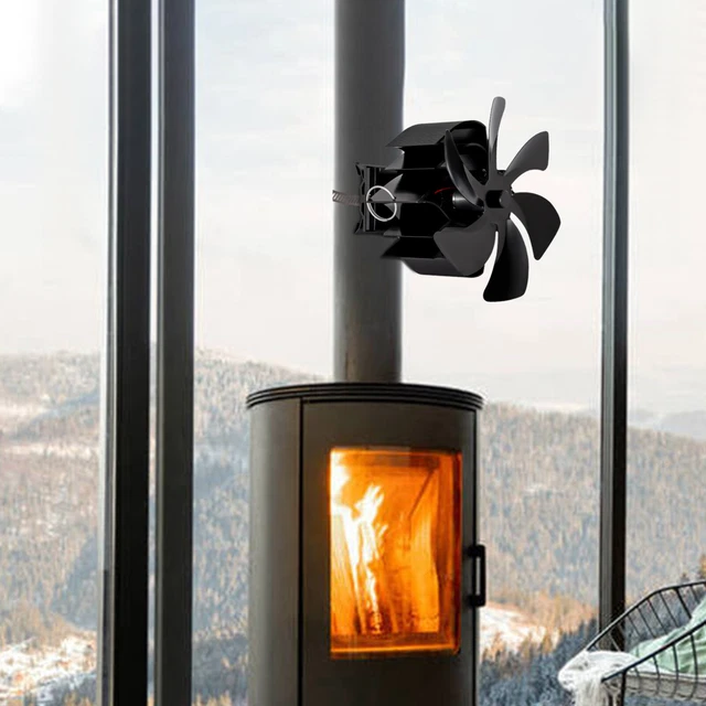 Estufa de chimenea de 6 alas ventilador de estufa sin corriente ventilador tubo de chimenea estufa ventilador