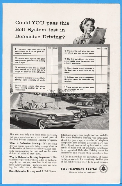 1960 Bell Telephone Service Truck Art Phone Defensive Driving Test Print Ad