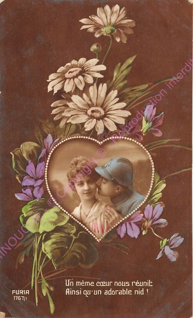 CPA Militaria Patriotic One Same Heart Nous Brings Together ca1918