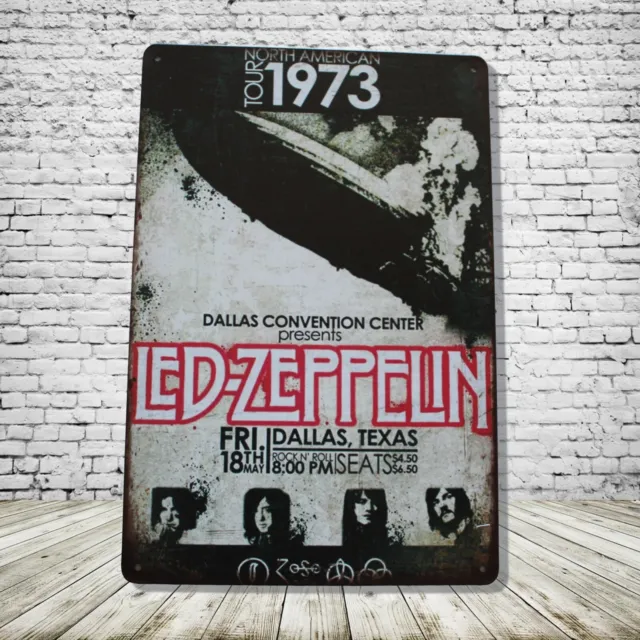 Led Zeppelin Vintage Style Tin Metal Bar Sign Poster Man Cave Collectible New