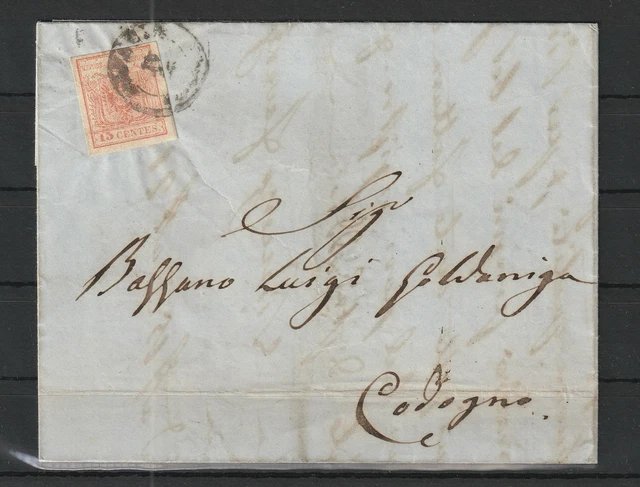 Lombardei Venetien 15 C. alter Brief nach Codogno, 1858