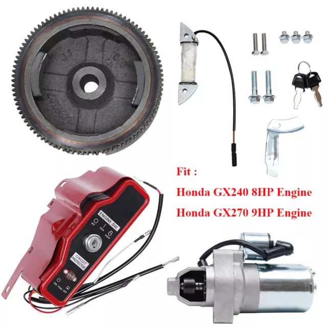 New 2020 For Honda Gx270 9HP Flywheel Starter Motor Key Box Electric Start Kit