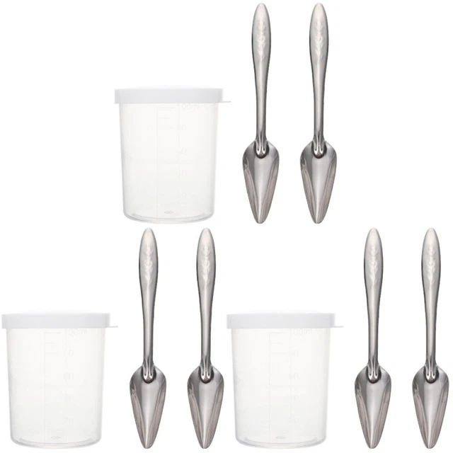 3 Sets Cockatiel Feeder Parrot Feeding Spoon Metal Serving Spoons Bird Feeder
