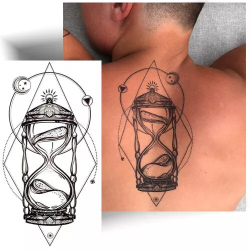 ►TATOUAGE TEMPORAIRE SABLIER - Tattoo éphémère - Provisoire - Décalcomanie◄