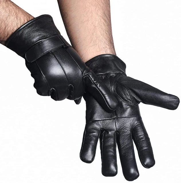 Gants Cuir Homme En Noir Taille 8,5 NEUFS