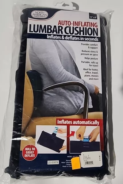 Auto Inflating Lumbar Back Support Cushion- North American Health+Wellness - New