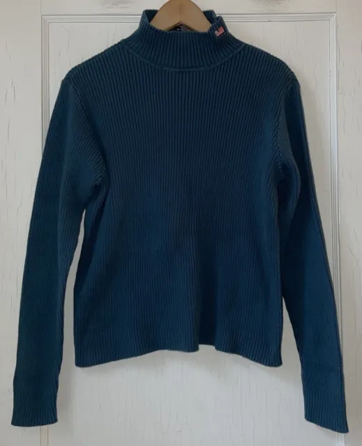 Vintage Polo Jeans Co Ralph Lauren Teal Ribbed Knit Mock Turtleneck Sweater XL