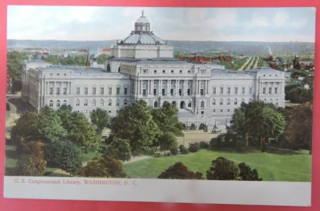 Antique Vtg Postcard-Us Congressional Library-Washington Dc