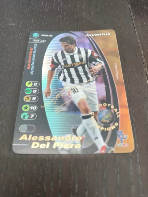 Rare Wizard Football Champions 2001-02 Alessandro Del Piero Signed Signed Foil