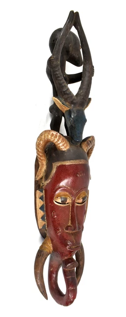 Guro Portrait Mask with Horns Cote d'Ivoire African Art