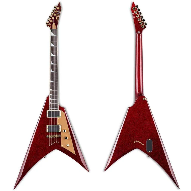 ESP LTD KH-V Kirk Hammett Signature Electric Guitar - Red Sparkle