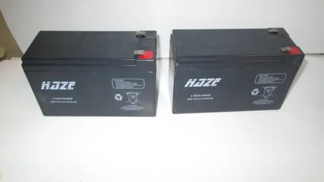Lot of 2 Haze HZS12-7.5 HR 12V 8Ah UPS Battery