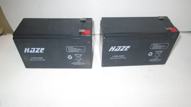 Lot of 2 Haze HZS12-7.5 HR 12V 8Ah UPS Battery