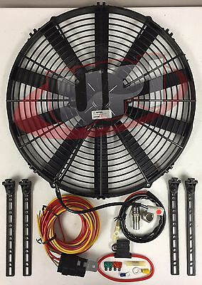 30100400 16& SPAL Electric Puller Fan W/ Wiring & Mounting Kit 195Fh