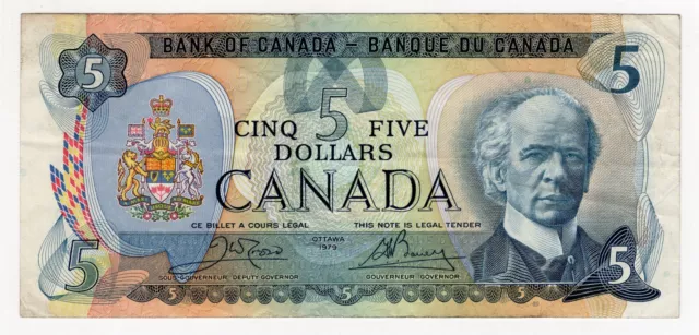 1979 Bank Of Canada Five 5 Dollar Bank Note 30511431022 Nice Bill