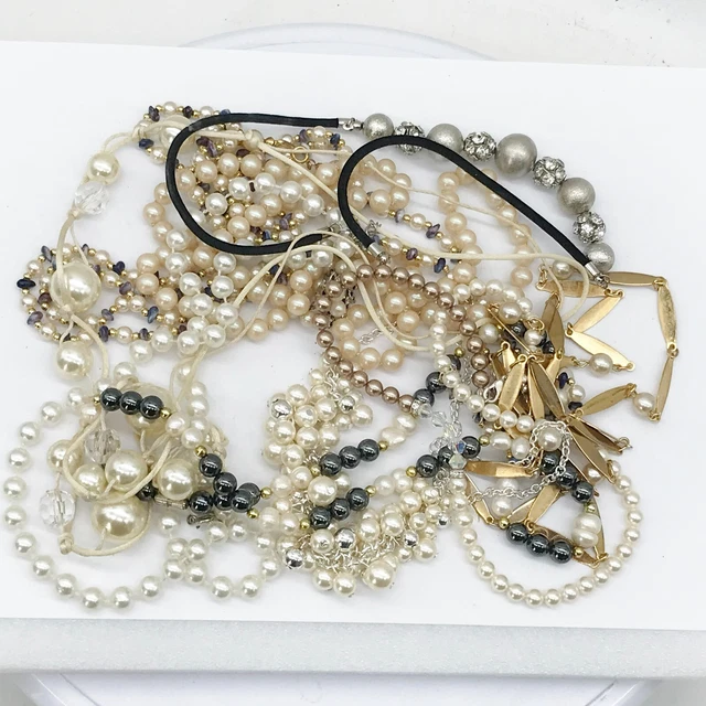 Costume Jewellery Wear Craft Upcycle Resell Harvest Dress Up Necklaces Bundle