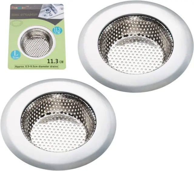 Colador de Fregadero de Cocina de Acero Inoxidable - 2 Piezas, 4.5" de Diámetro