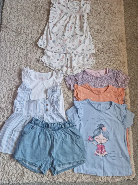 Girls 4-5 Summer Bundle Pjs Tshirts Shorts