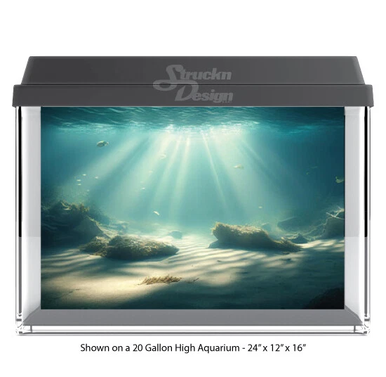 Underwater Lights Sandy Polyester Fish Tank Glass Backdrop Aquarium Background