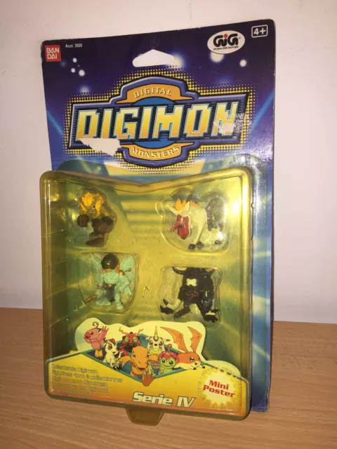 GiG Bandai Digimon SET di 4 Mini Figure 4 cm Serie IV Ref. 3924 MOC Vintage