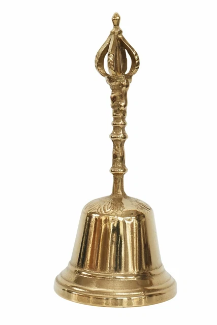 Campana de tabla 20cm latón corona estilo antiguo