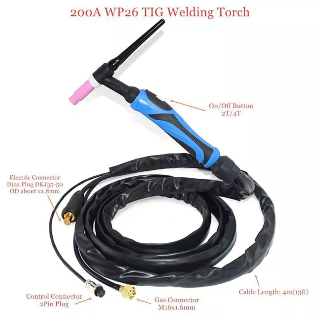 TIG Welding Torch Argon WP26 Air-Cooled Kit WP 26 for 200A TIG Welder Machine