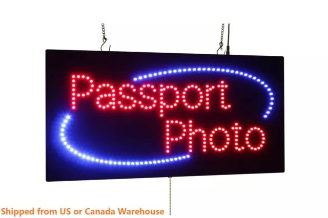 Passport Photo Sign,TOPKING Signage,LED Neon Open,Store,Window,Shop,Business