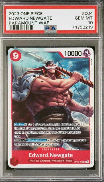 ONE PIECE TCG EDWARD NEWGATE WHITEBEARD OP02-004 Paramount War PSA 10