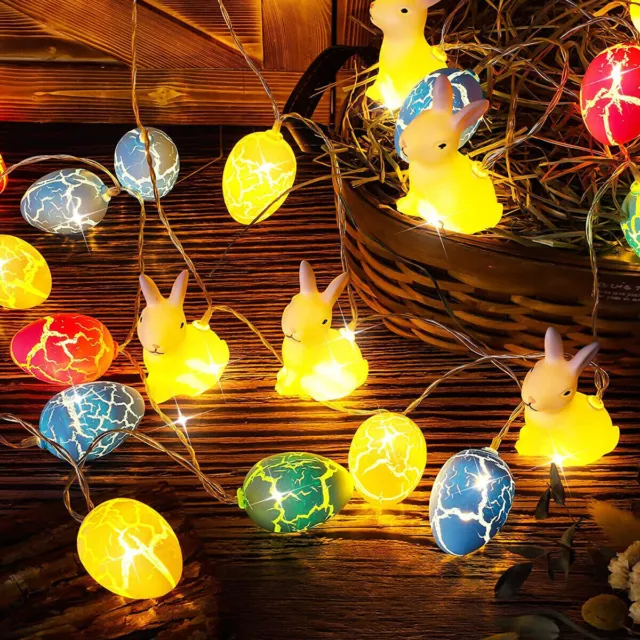 3M 20 LEDs Ostern Lichterketten LED Osterhase Osterei Lichter Lampen Party Dekor