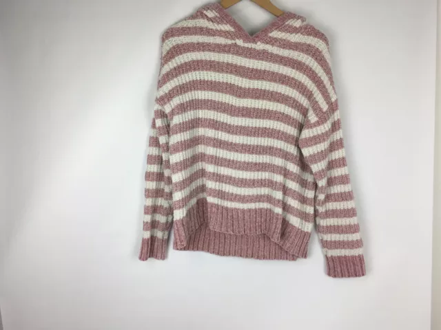 Justice Chenille Hooded Striped Sweater Girls Size 18 Plus