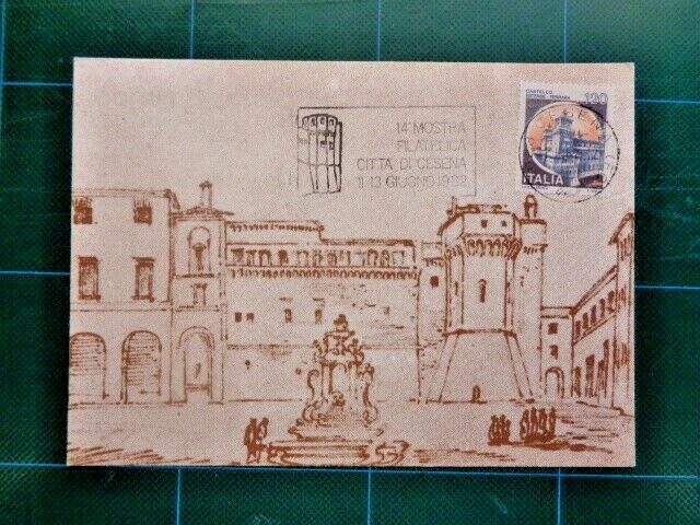 Carte Postale AC Milan Autoadhésive 1970 Avec Timbre Annulé - Original Italie