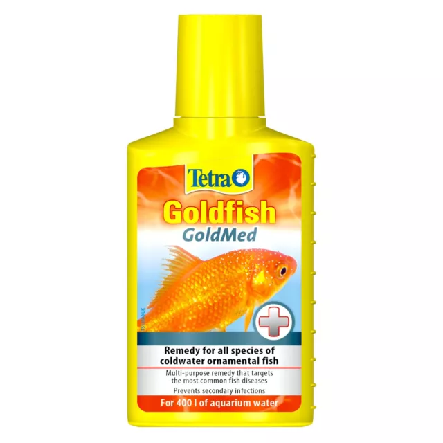 Tetra Goldfish GoldMed 100ml Aquarium Coldwater Fish Disease Treatment White Spo