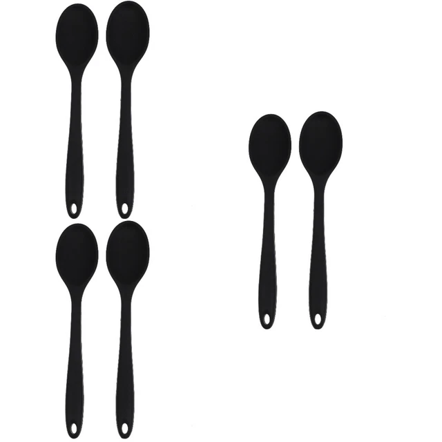 6 cucharas multiusos sopa de cocina cuchara de silicona pastel ensalada de frutas postre