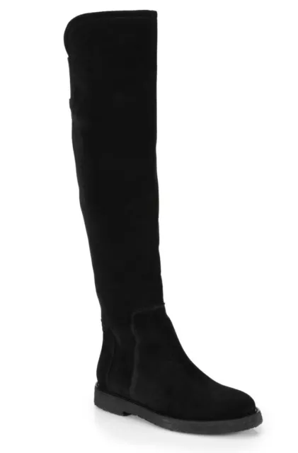 Vince Coleton Over The Knee Boots Round Toe Otk Suede Black  Sz 6 Nib