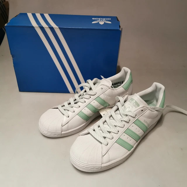 SNEAKER ADIDAS SUPERSTAR J donna bambini uomo pelle nera scarpe