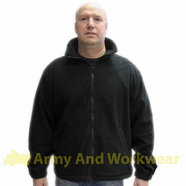 Mens Thermal Fleece Jacket Full Zip Plain Anti Pill Work Warm Walking, Fishing