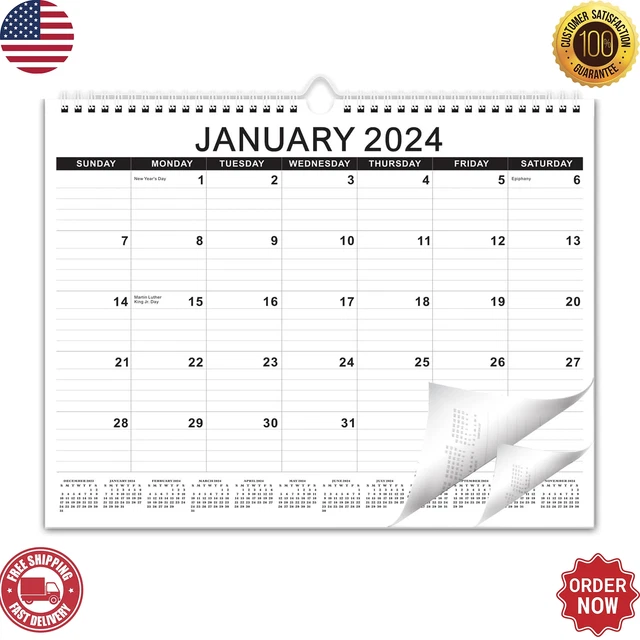WALL CALENDAR FROM January 2024 June 2025 TearOff Monthly Calendar