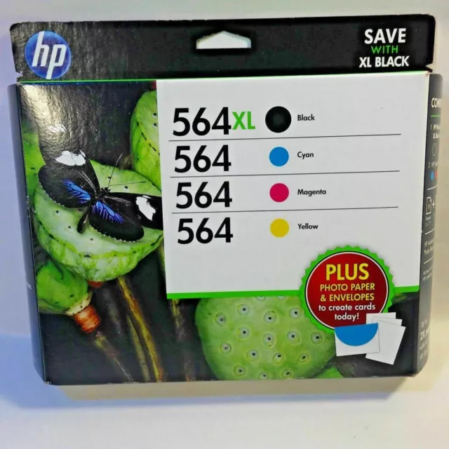 564 black & COLOR ink jet HP PhotoSmart 7515 7510 6515 6512 all in one printer