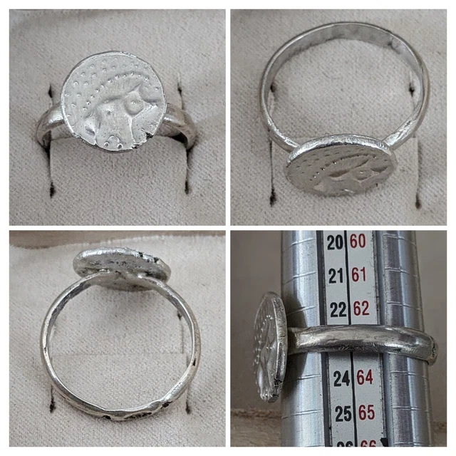 Bague En Argent Avec Pièce De Monnaie Espagnole 50 Cent - Style Cintré, Neuve Avec étiquettes
