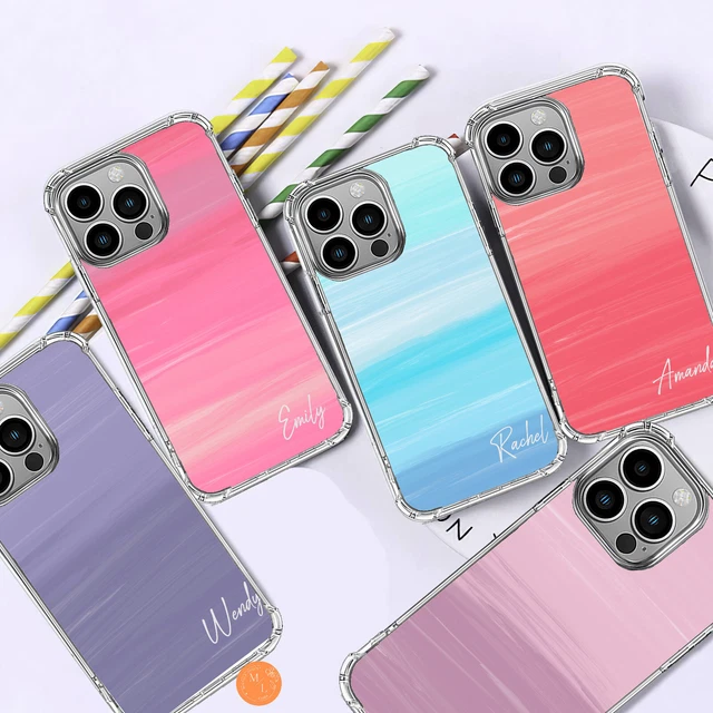 Personalisierter Name Handyhülle Silikon Abdeckung stoßfest für iPhone 14 12 11 15 10