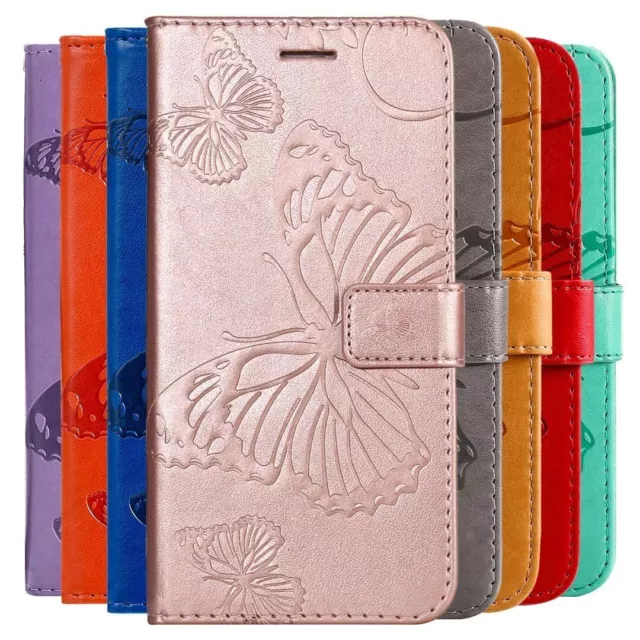 Phone Cover for Samsung S23 A14 A54 3D Butterfly Pattern PU Leather Wallet Case
