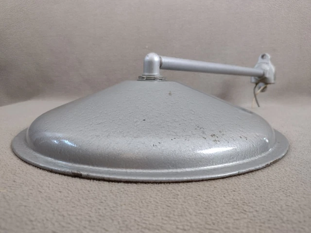 STEBER Barn Gas Station 12" Lamp Metal Silver Painted Finish