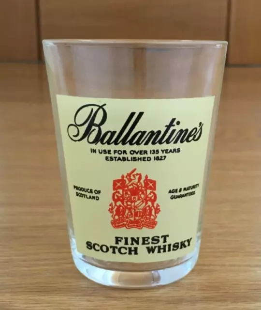 Ballantine's Finest Scotch Whisky Low Ball Vintage Collectors Glass Cup Scotland