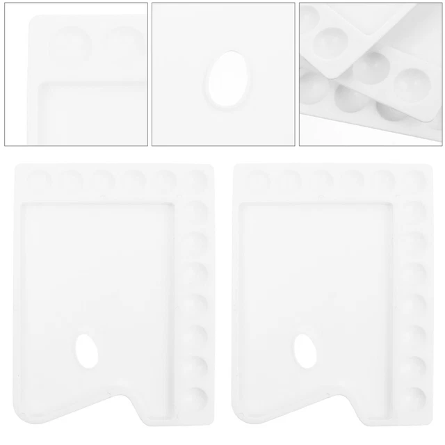 3 Pcs Kids Painting Tray Square Serving Tray Watercolor Paints