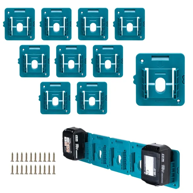 10 Pack Battery Holder for Makita 18V BL1830 BL1860 Battery Storage Wall Mount