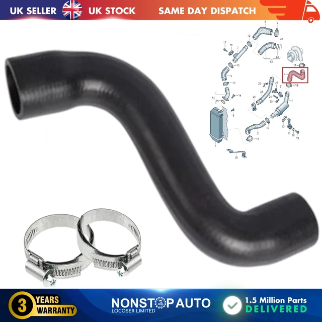Intercooler Turbo Hose Pipe Upper Left For SEAT Altea Leon Toledo 1.9/2.0 TDI - D2P 10 Yr Warranty