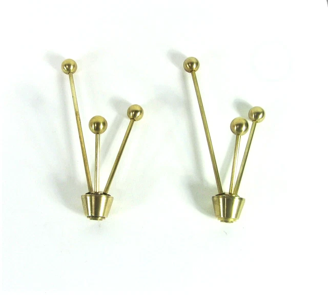 Mid Century Modern Atomic Style Lamp Finial Set Of 2 Solid Brass