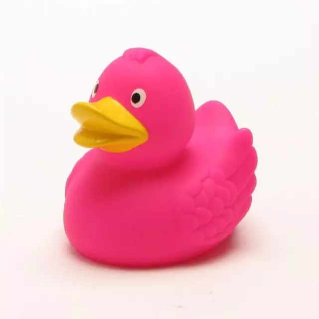 Badeente Pia Fuchsia Quietscheente Quietscheentchen Plastikente Gummiente